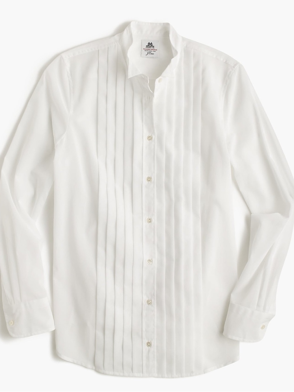 J.Crew Collection Thomas Mason Tuxedo Shirt Cotton Voile White Size 6